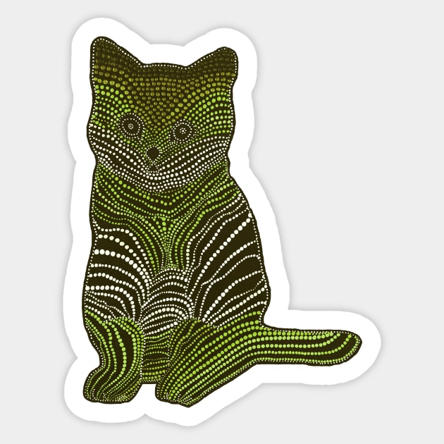 Meow Meow - Lime Green Sticker by Amy Diener